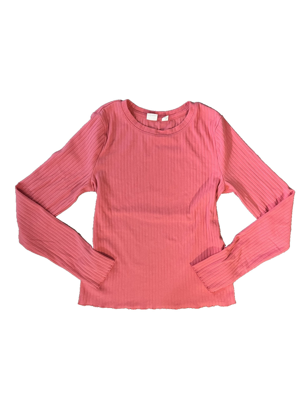 Juniors Girls GAP Kids Size XXL Pink Ribbed Long Sleeve Shirt Classic Basics